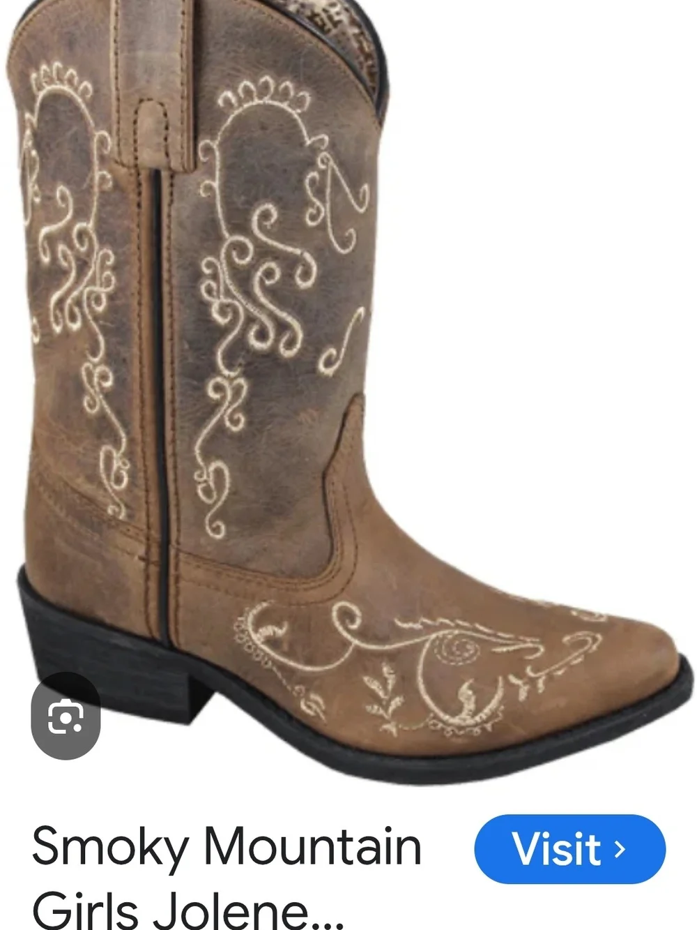 Kids Brown Embroidered Western Boots - Classic Cowboy Style